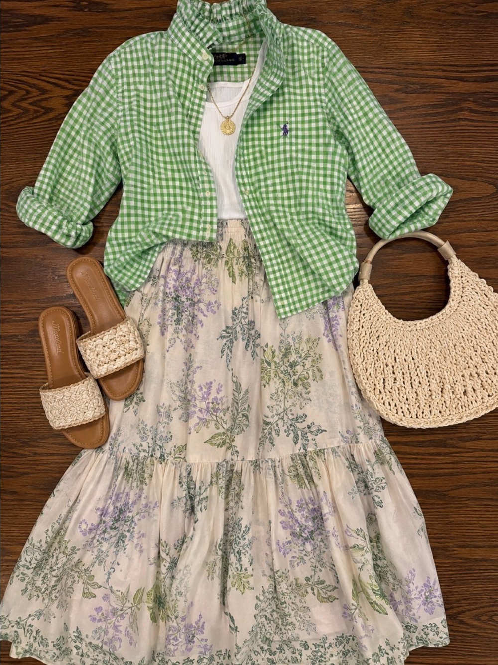 Ralph Lauren Green Gingham revive_ruffle (menโs M)